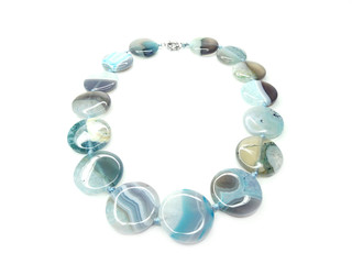 fashion beads necklace jewelry with semigem crystals agate