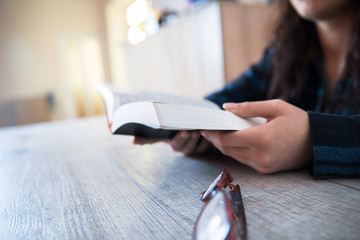 woman reading Bible
