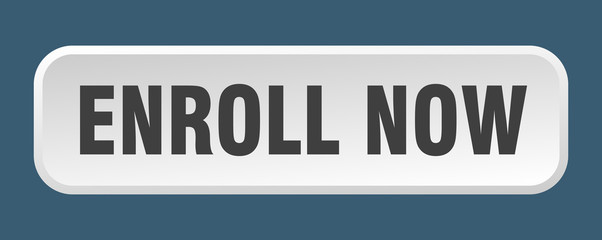 enroll now button. enroll now square 3d push button