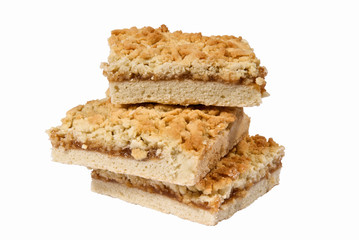 Baking sweet cookies with filling on a white background