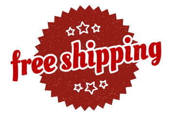 free shipping sign. free shipping round vintage retro label. free shipping
