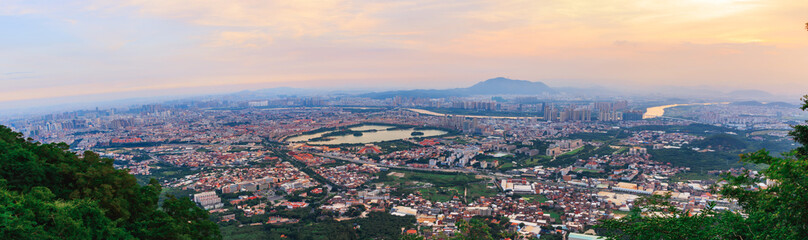 Naklejka premium Panorama of Quanzhou City, China
