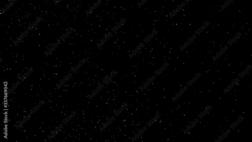 Aufkleber falling snow isolated on black background green screen loop animation. realistic snowflakes animatio