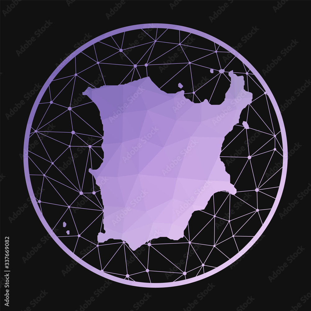 Poster ko samui icon. vector polygonal map of the island. ko samui icon in geometric style. the island map 