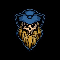 bearded pirate skull