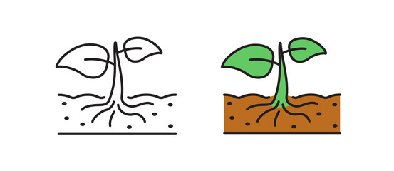 Sprout icon. Concept of gardening. Vector illustration in flat style.