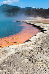 Hot springs Champagne pool in New Zealand	