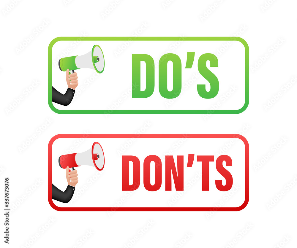 Poster dos and donts like thumbs up or down. flat simple thumb up symbol minimal round logotype element set