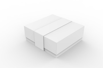 cardboard box with label on isolated background. 3d illustration