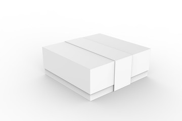 cardboard box with label on isolated background. 3d illustration