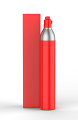 Blank  Food Soda Maker CO2 Aluminum Bottle Cylinder For Branding And Mockup, 3d render illustration.