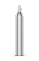 Blank  Food Soda Maker CO2 Aluminum Bottle Cylinder For Branding And Mockup, 3d render illustration.