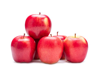 Group of red apple isolated on white background with clipping path.