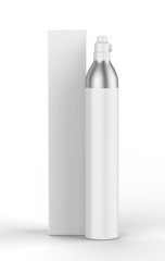 Blank  Food Soda Maker CO2 Aluminum Bottle Cylinder For Branding And Mockup, 3d render illustration.
