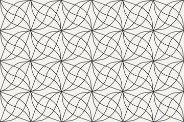 Geometric seamless pattern. Vector background with abstract line texture. Neutral monochrome wallpaper, black white simple light linear ornament for wrapping paper, textile. Decorative design element