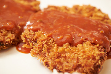 Tonkatsu, pork cutlet with brown sauce