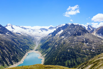 Obraz na płótnie Canvas Alpine water reservoirs - Schlegeisspeicher