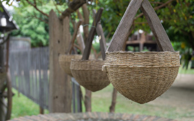 Nam Thung is bamboo weave bucket for drawing water from well