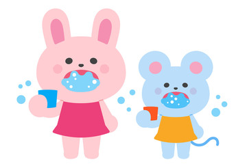 Goodbye to the virus,.Gargle rabbit&mouse