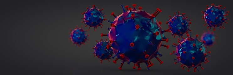 virus 3d digital panorama concept