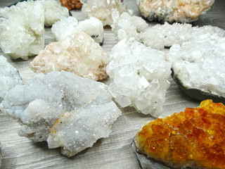 geological set crystals and minerals semigem stones