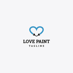 Love Paint logo template design in Vector illustration