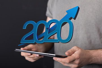 the 2020 business year up goals and  success illustration