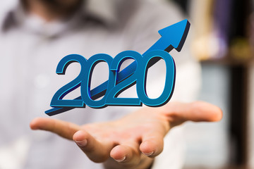 the 2020 business year up goals and  success illustration