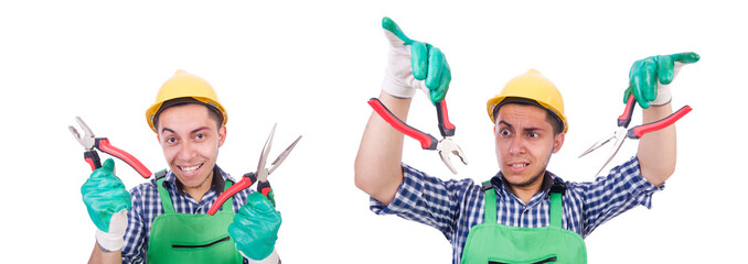 Industrial worker isolated on the white background