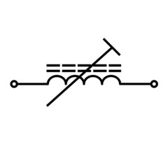 Pre-set ferrite cored inductor icon
