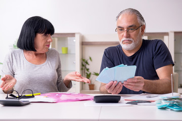 Senior couple discussing financial plans