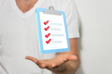 Digital checklist or todo-list displayed .
