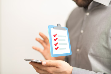 Digital checklist or todo-list displayed .