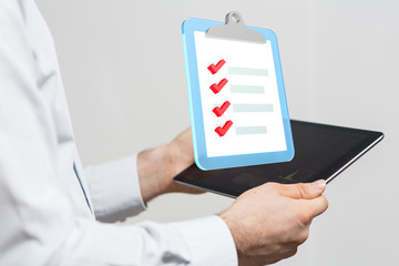 Digital checklist or todo-list displayed .