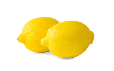 Ripe yellow lemon an isolated on white background