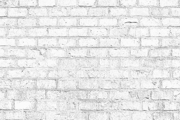 White color grunge brick wall texture background