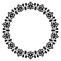 round frame with floral ornament