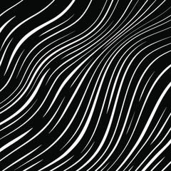 White random width wavy diagonal stripes. Trendy design element for logo, tattoo, web pages, prints, posters, template, pattern and abstract background 