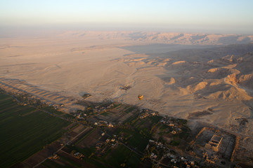 
Balloon landscapes in Egypt at sunrise