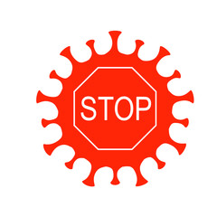Illustration on the theme of coronavirus. Stop covid-19, stay at home, fight the virus.