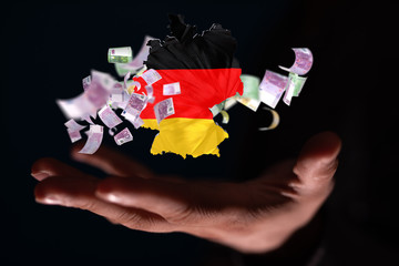 Map - Germany - 3D-Illustration digital.