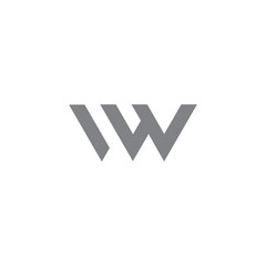letter iw simple linear abstract geometric logo vector