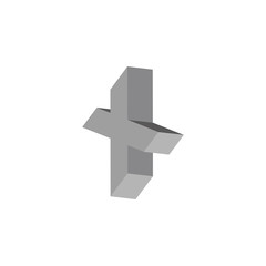 Fototapeta premium letter x simple 3d gradient shadow symbol decoration vector