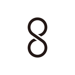 letter s 8 infinity simple logo vector