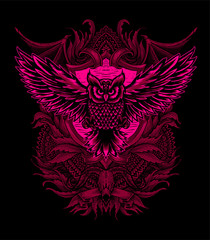 Owl bird vector illustration art