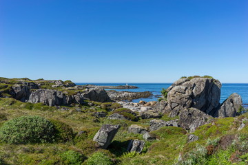Beautiful sand beach on the Lofoten islands in Norway.