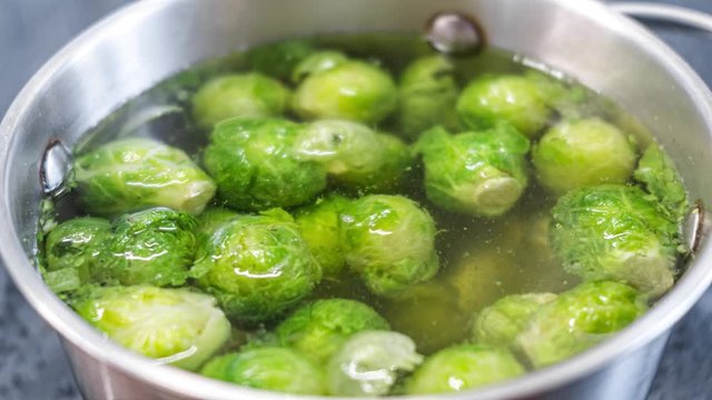 Fresh green Brussel Sprouts Close up.