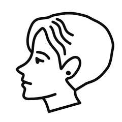 Short haircut. Styling. Female hairstyle icon set. Simple vector illustration.