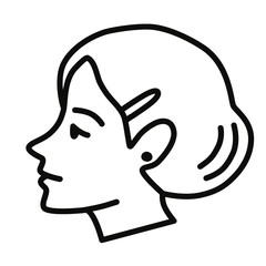 Hairstyle collected hair. Styling.  Female hairstyle icon set. Simple vector illustration.