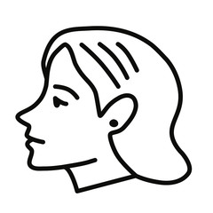 Bob hairstyle. Styling. Female hairstyle icon set. Simple vector illustration.